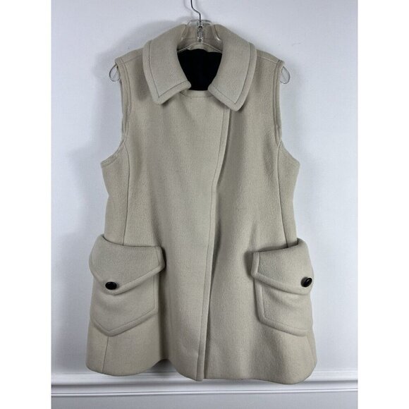 Vintage Wool Sleeveless Coatigan Cottagecore 70s Retro Timeless Quiet Luxury M - Picture 1 of 7